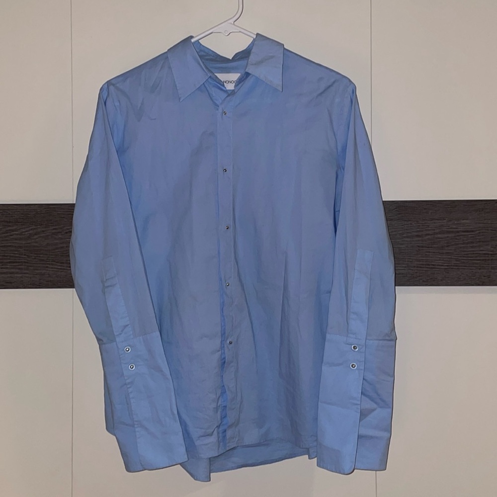 Misha Nonoo Blue Husband Shirt Button Down Size Small